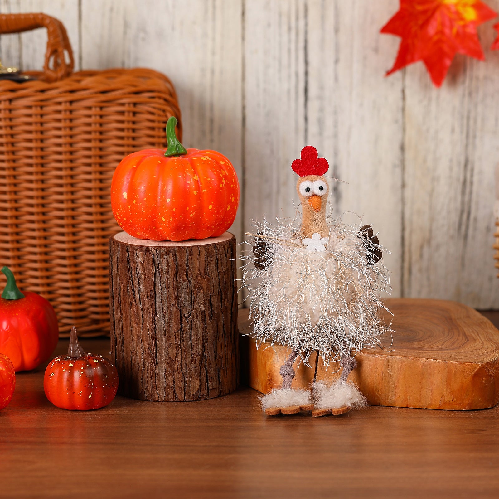 Handmade Thanksgiving Turkey Plush for Autumn Decor - Cherished Harbor Gifts