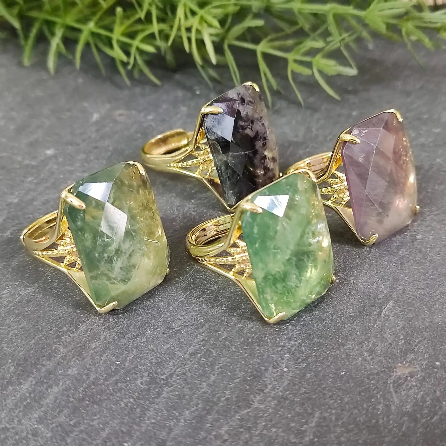 Unique Green Crystal Ring Gift for Birthday or Mom by EPR