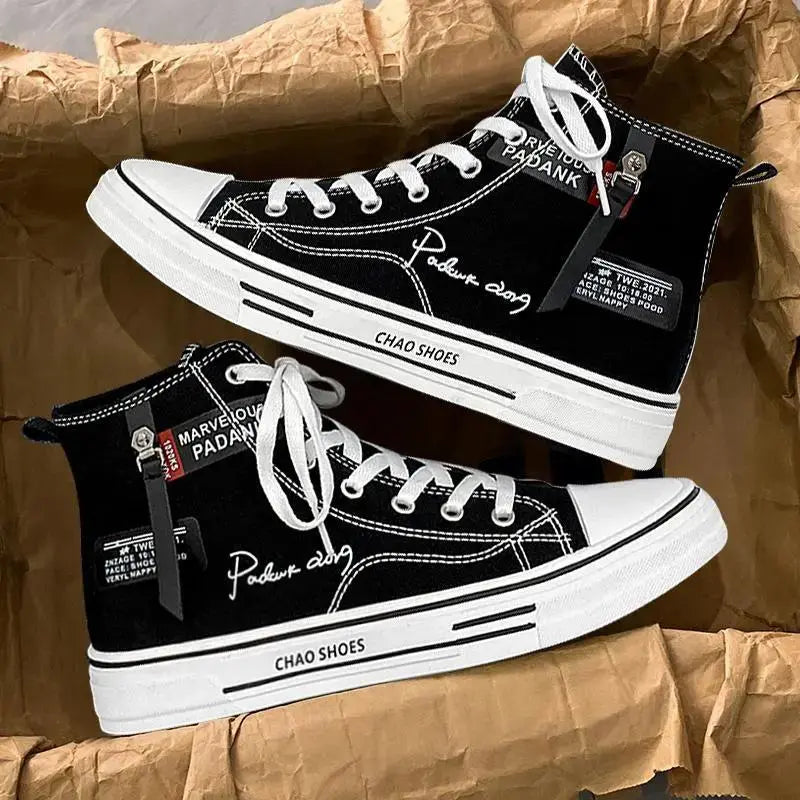 High top board shoes canvas shoes casual shoes Korean version student shoes men's shoes trendy shoes by eprolo