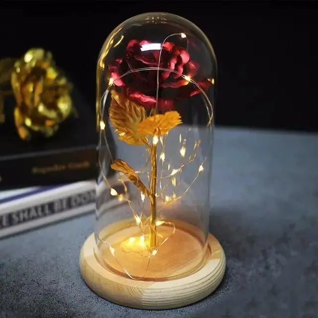 Forever Rose in Glass Dome with LED Lights | Romantic Valentine’s & Mother’s Day Gift by EPR