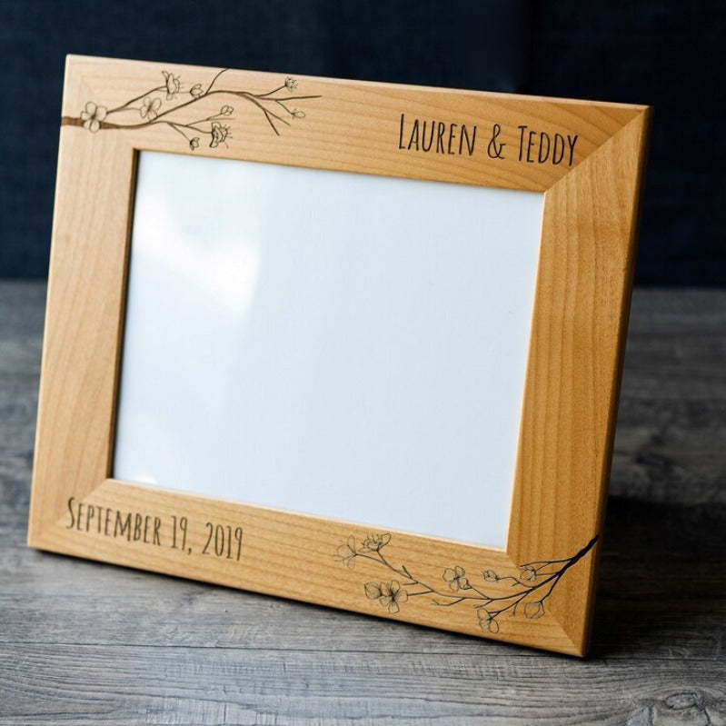 Custom Engraved Photo Frame for Weddings and Anniversaries - Cherished Harbor Gifts