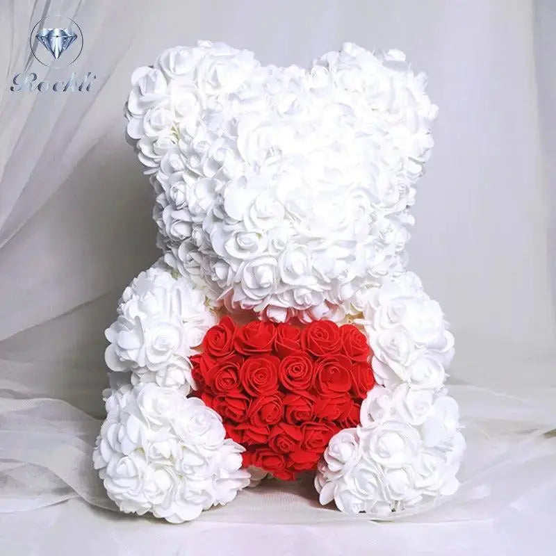 Heart hugging rose bear simulation bouquet as a birthday gift for teddy bears by eprolo