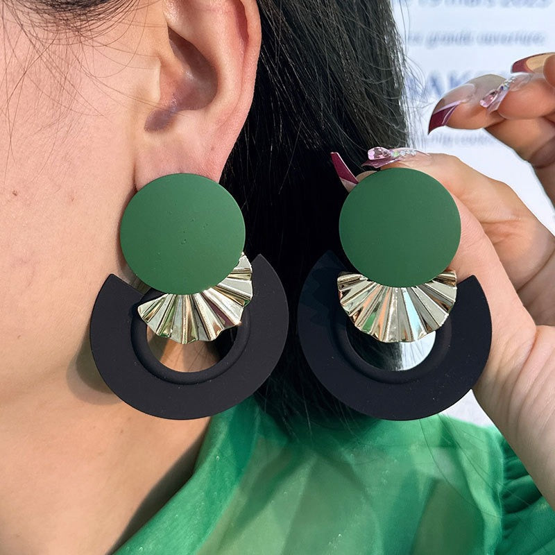 Modern Geometric Earrings - Stylish Circle Alloy Earrings - Cherished Harbor Gifts