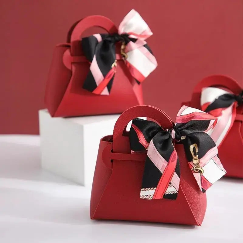 Light Luxury Style PU Leather Handheld Candy Gift Box Wedding Gift with Handheld Gift Wedding Candy Bag by eprolo