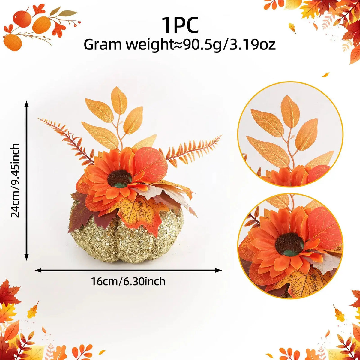 Elegant Thanksgiving Table Centerpiece with Faux Pumpkin Decor by EPR