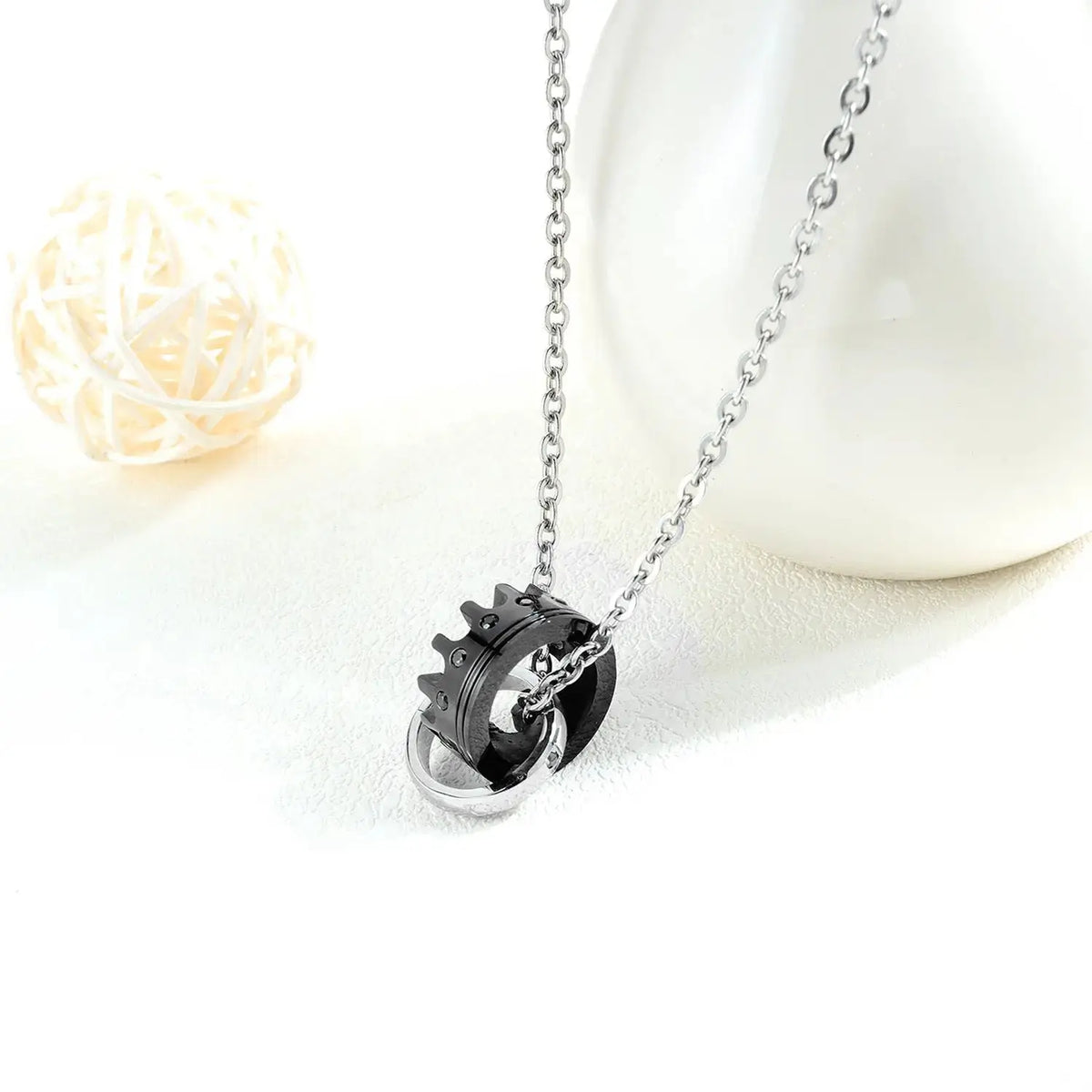 Couples Crown Necklace with Diamond Crown Pendant Gift - Cherished Harbor Gifts