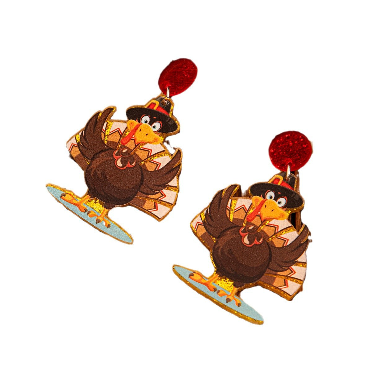 Cute Thanksgiving Turkey Earrings for Fall Celebrations - Cherished Harbor Gifts