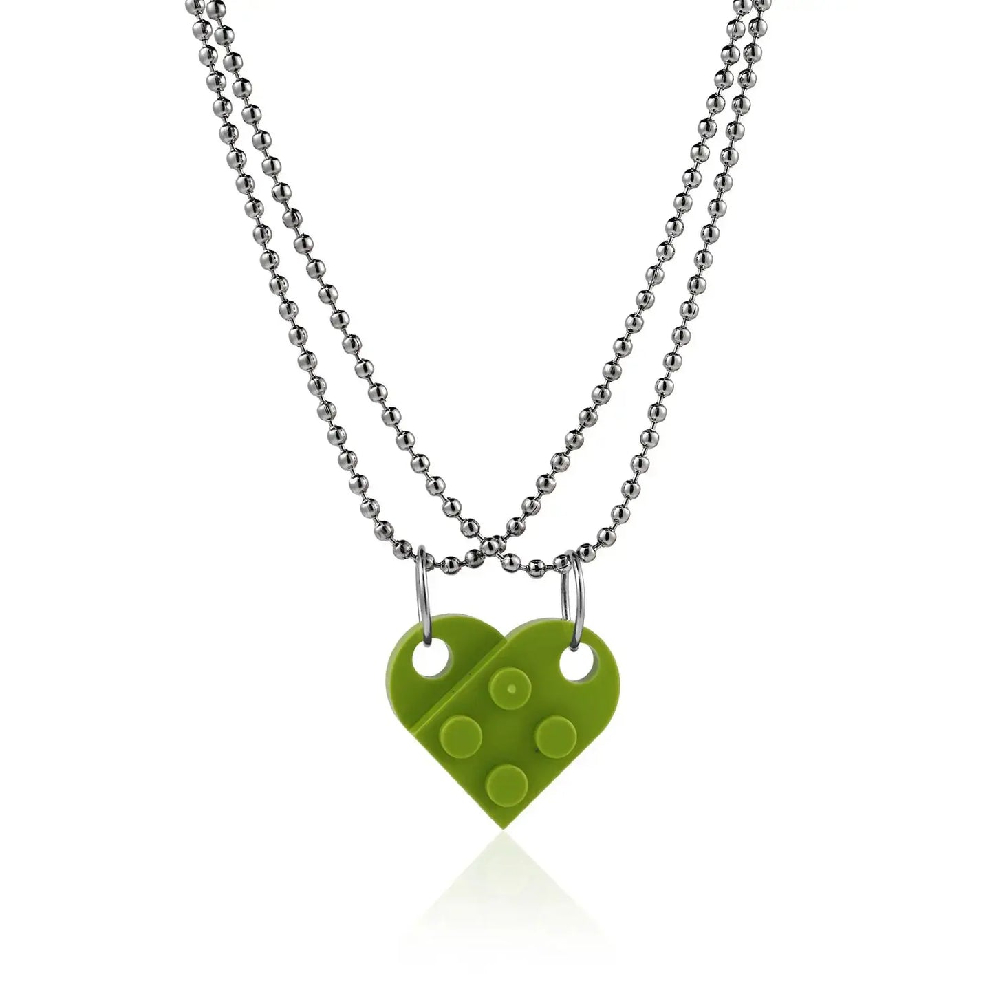 Couples Matching Necklaces - 2-Piece Heart Pendant Set by EPR