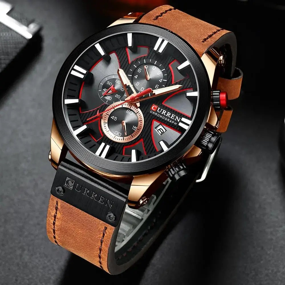Stylish Men's Leather Chronograph Watch for Every Occasion by EPR