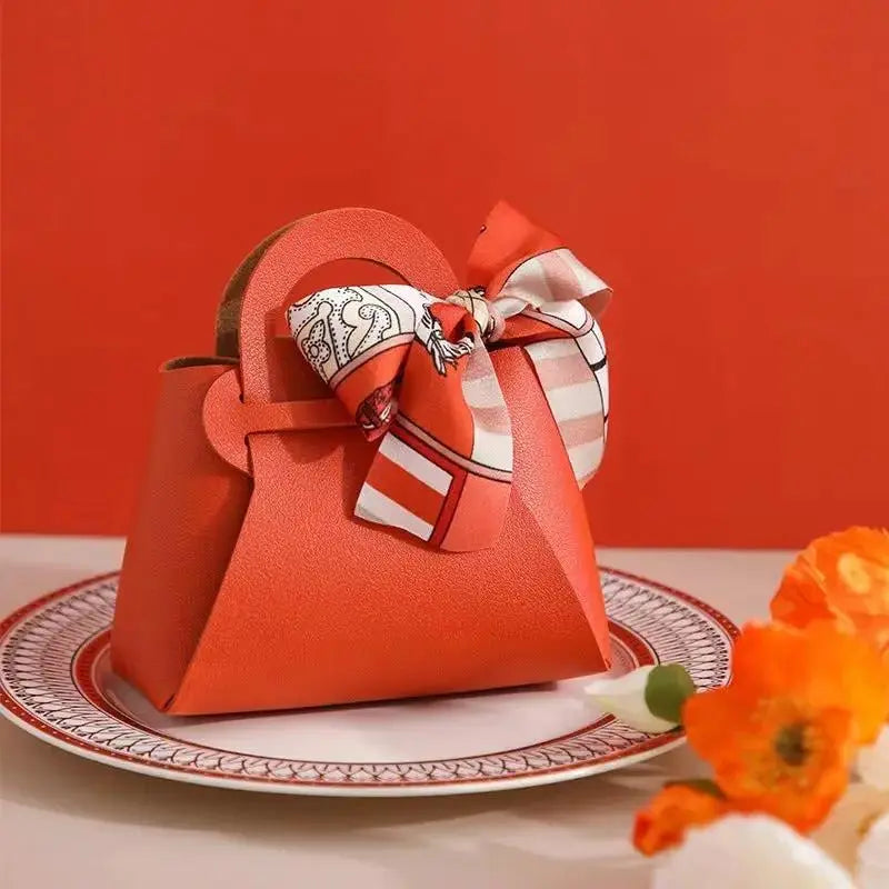 Light Luxury Style PU Leather Handheld Candy Gift Box Wedding Gift with Handheld Gift Wedding Candy Bag by eprolo