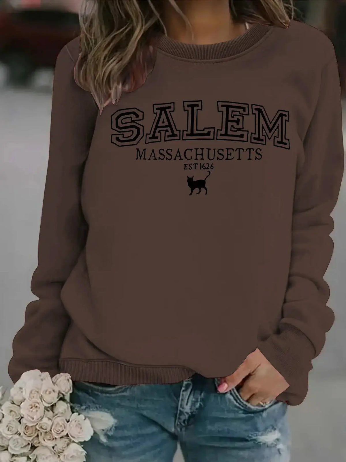 Stylish Halloween Cat Sweatshirt for Cat Lovers by EPR