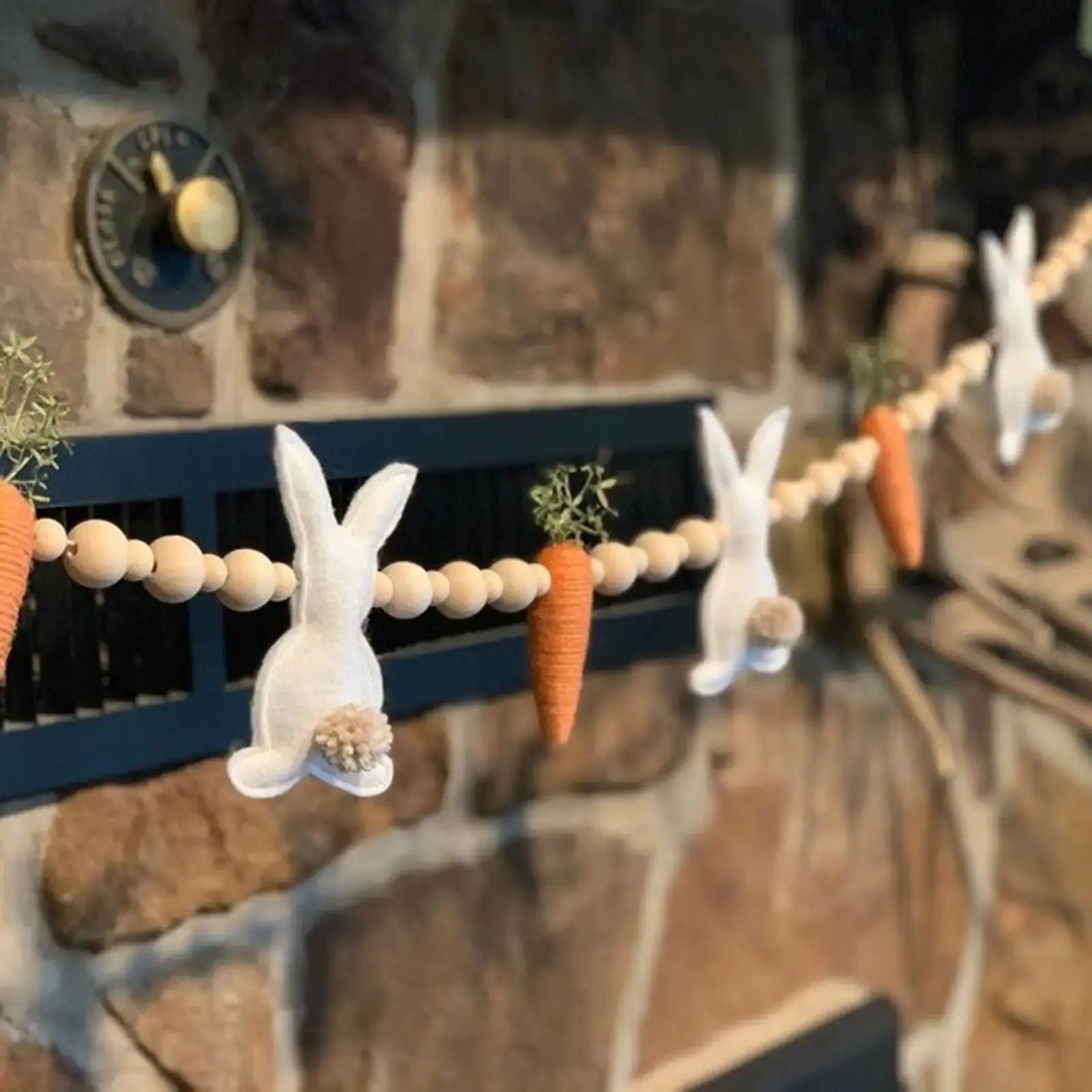 Handmade Easter Bunny Carrot Felt Garland | Festive String Decoration | 23.6 Inches by EPR