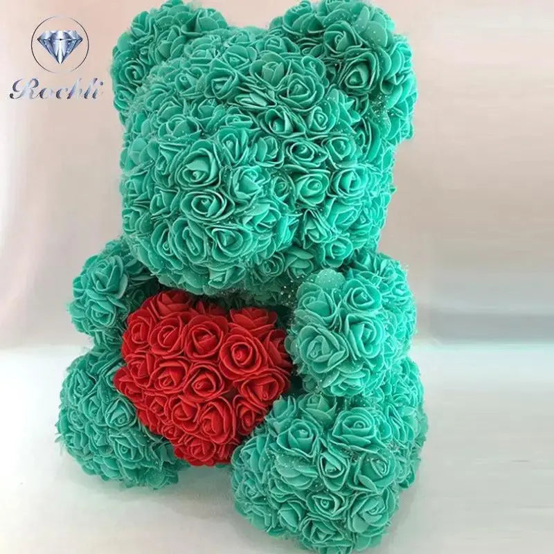 Heart hugging rose bear simulation bouquet as a birthday gift for teddy bears by eprolo