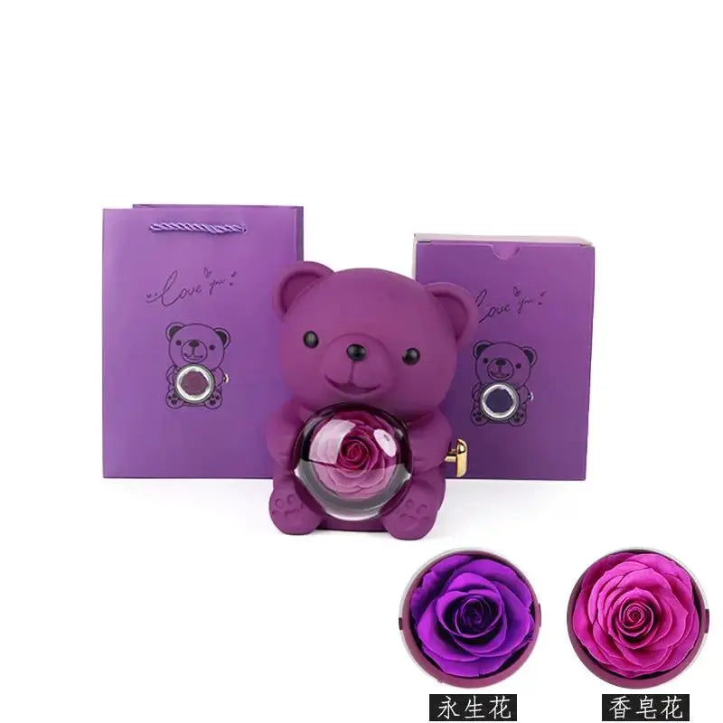 Romantic Teddy Bear Gift Jewelry Box with Necklace & Ring by EPR