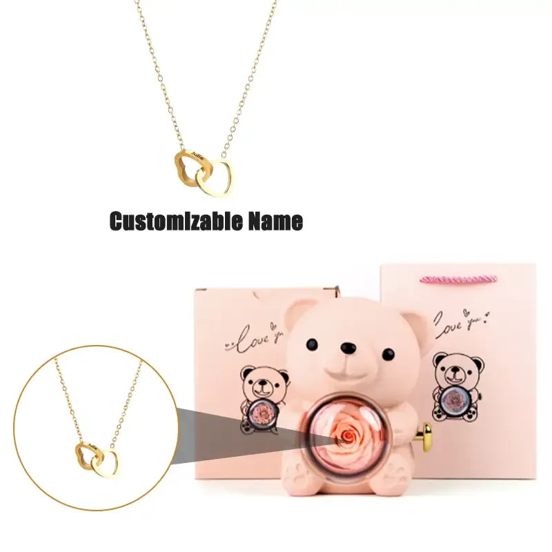 Romantic Teddy Bear Gift Jewelry Box with Necklace & Ring by EPR