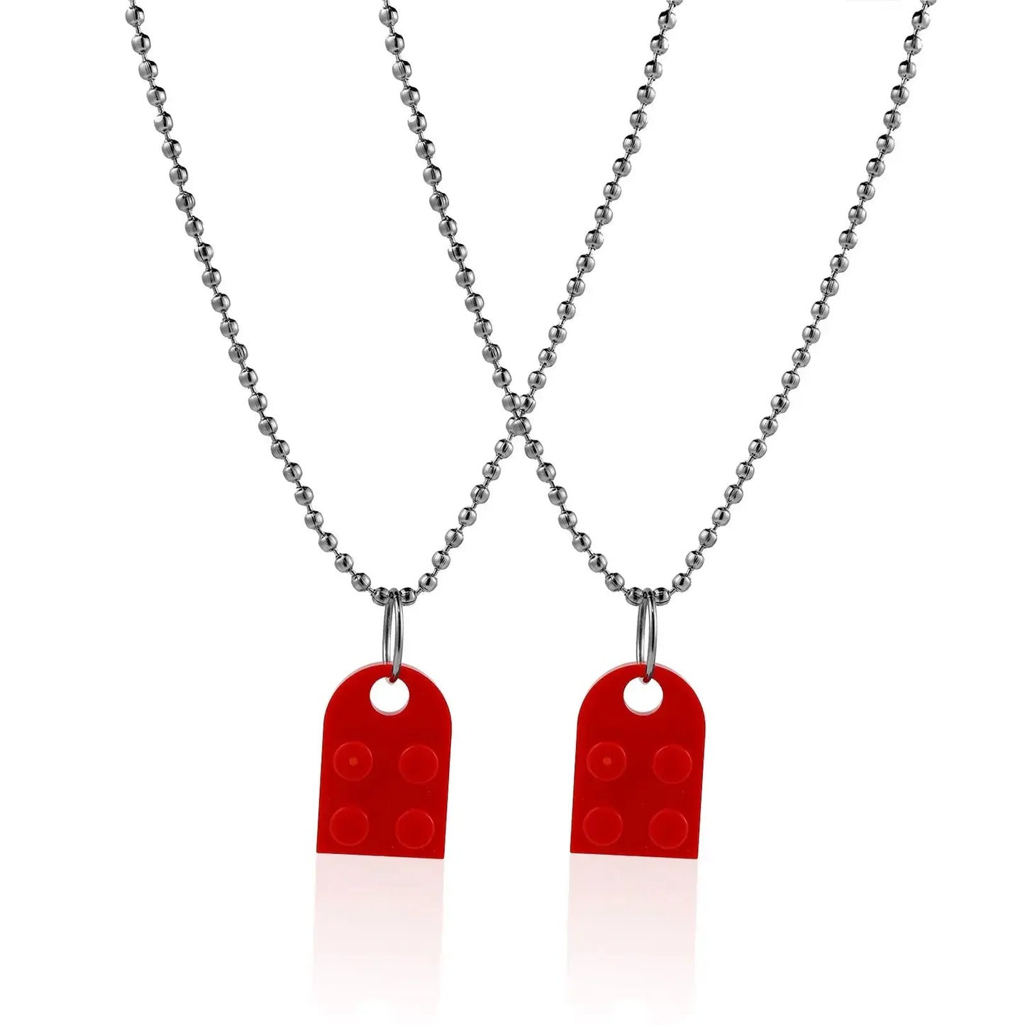 Couples Matching Necklaces - 2-Piece Heart Pendant Set by EPR