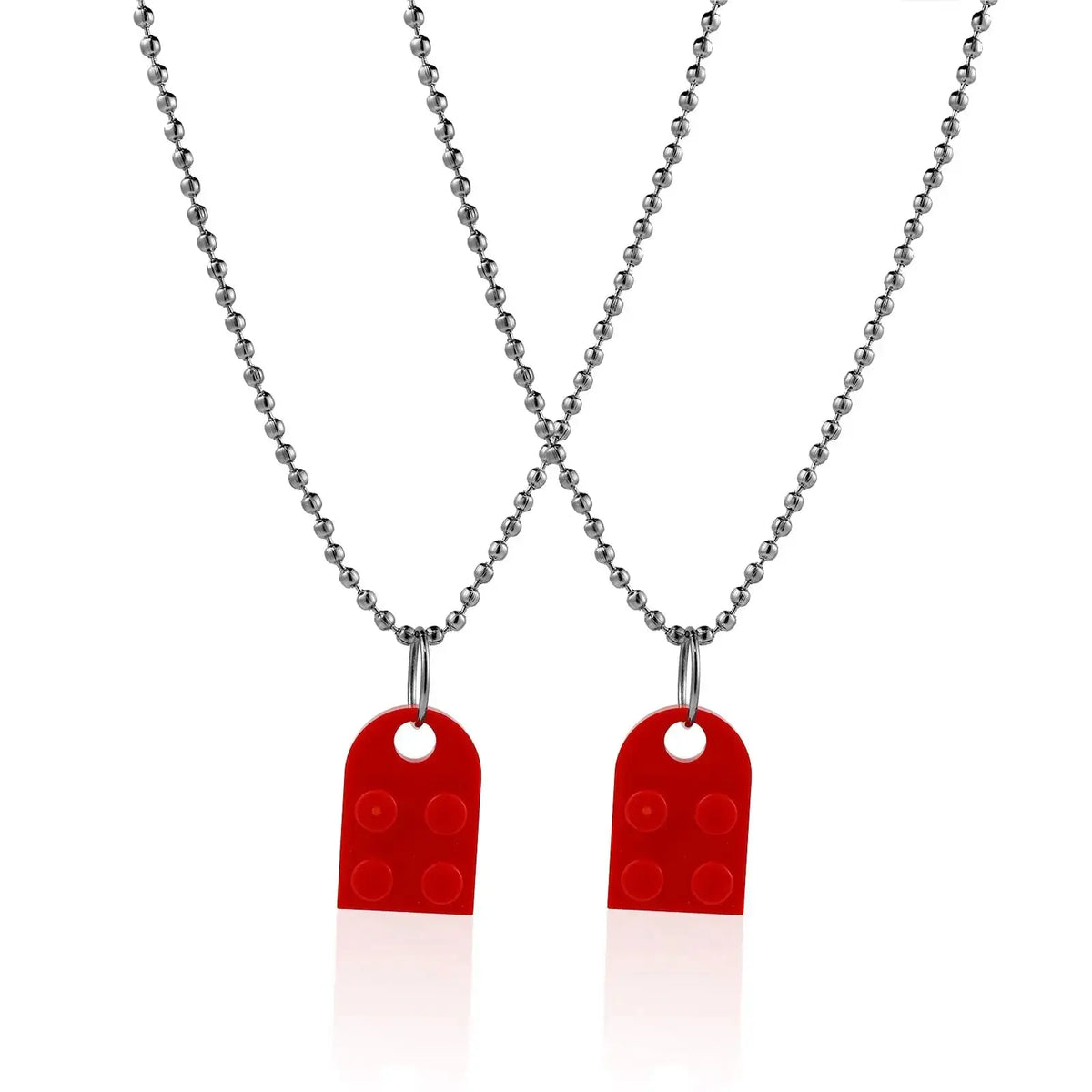 Couples Matching Necklaces - 2-Piece Heart Pendant Set by EPR