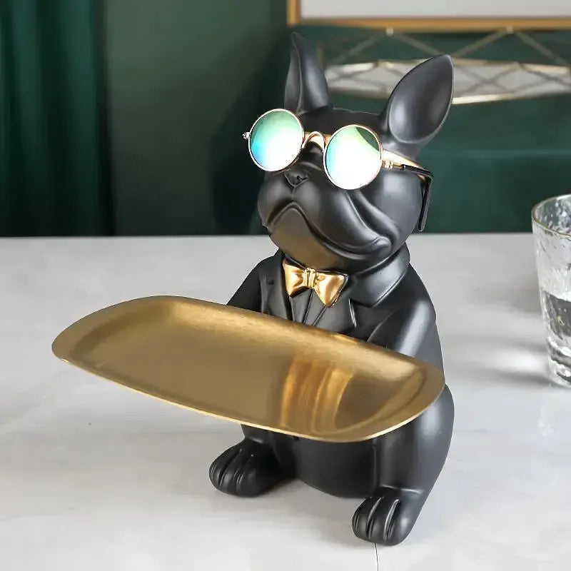 Cool Bulldog Sculpture | Modern Resin Dog Figurine for Table & Home Décor by Cherished Harbor Gifts by EPR