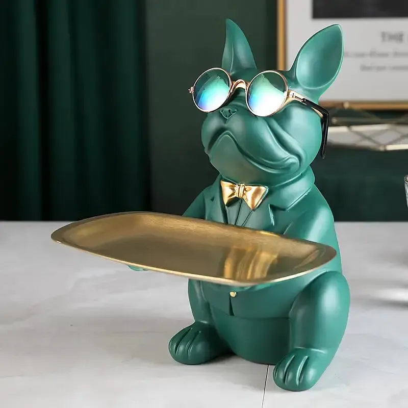Cool Bulldog Sculpture | Modern Resin Dog Figurine for Table & Home Décor by Cherished Harbor Gifts by EPR