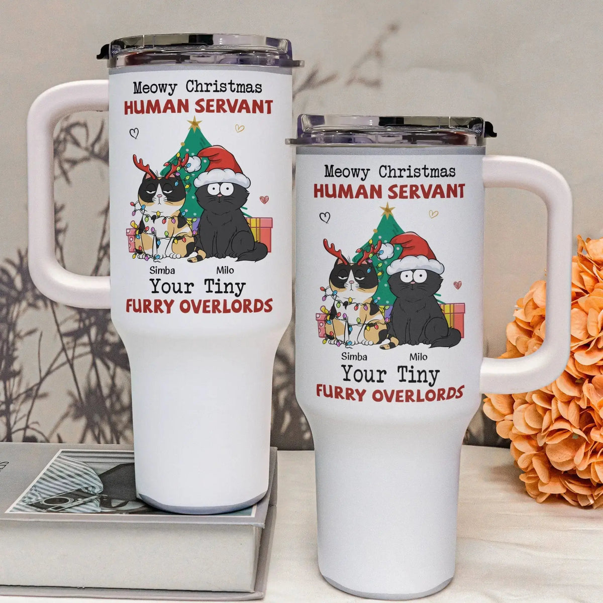 Funny Christmas Gift - Personalized 40oz Cat Tumbler by Inkedjoy
