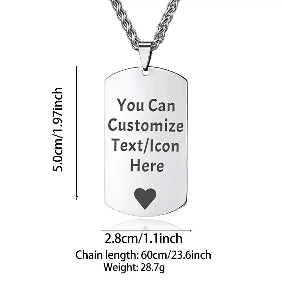 Personalized Memorial Military-Style Dog Tag Necklace | Custom Full-Color Photo Keepsake by TED