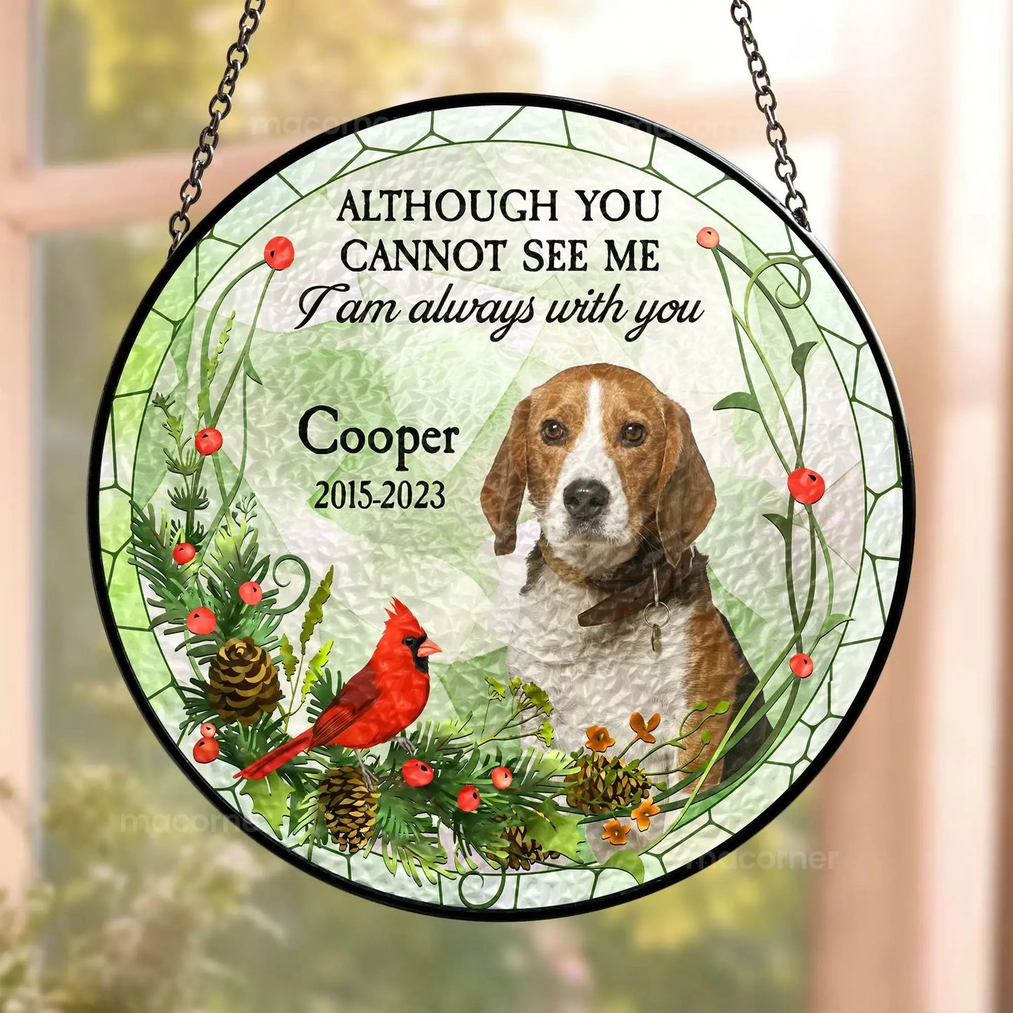 Custom Photo Suncatcher for Pet Memorial Windows by Inkedjoy