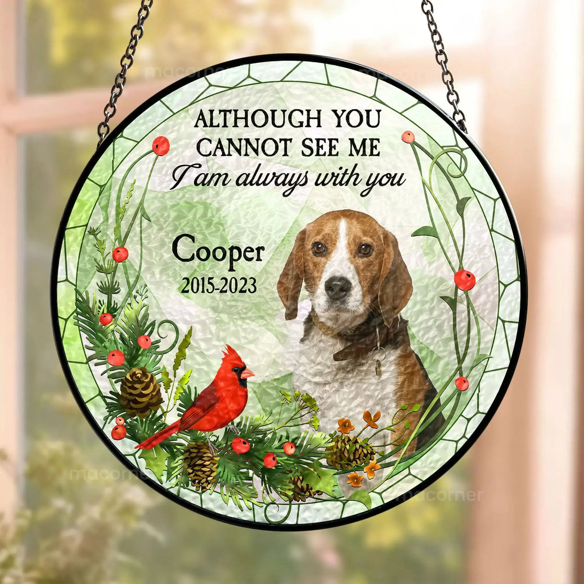 Custom Photo Suncatcher for Pet Memorial Windows by Inkedjoy