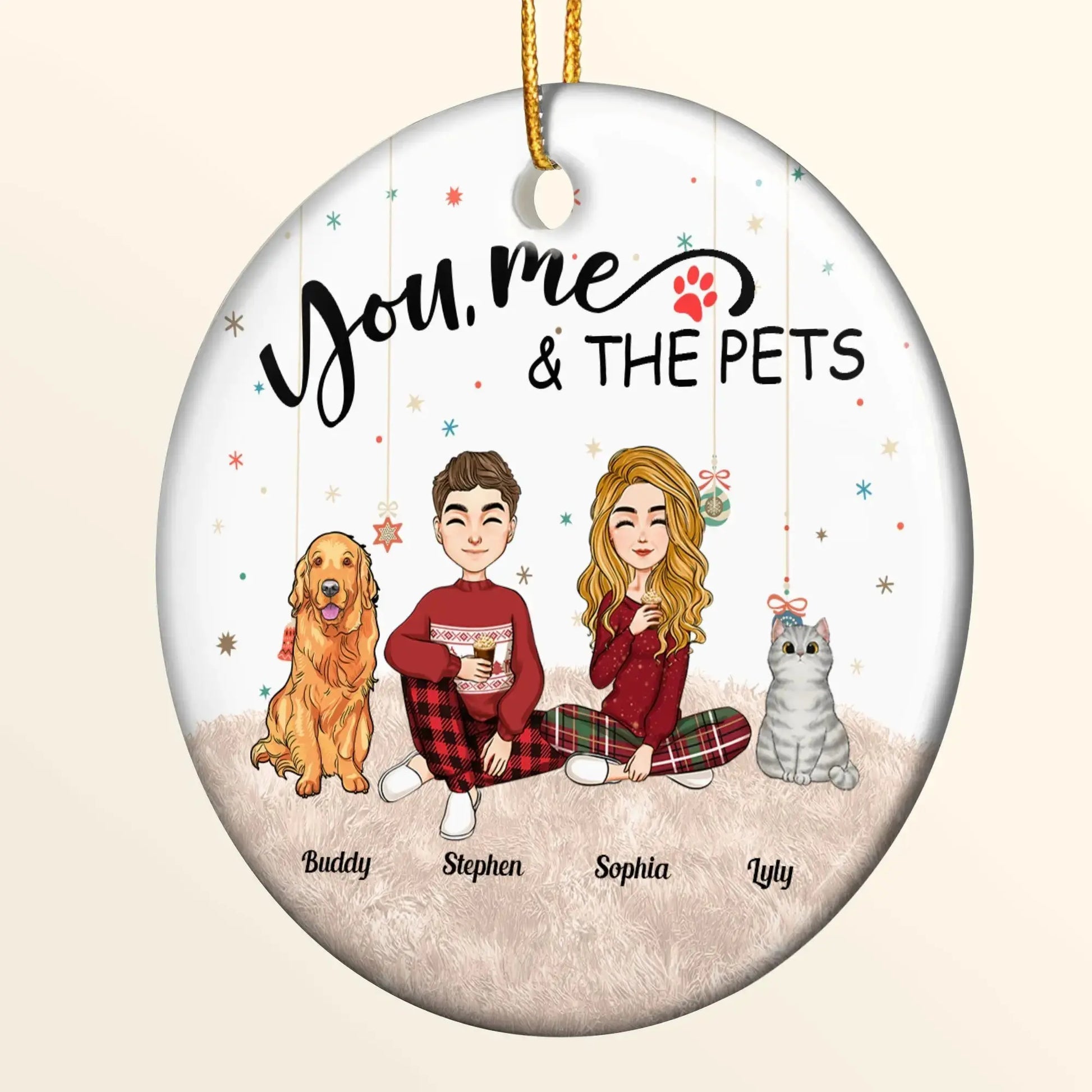 Personalized Pet Ornament - Custom Ceramic Christmas Gift by Inkedjoy