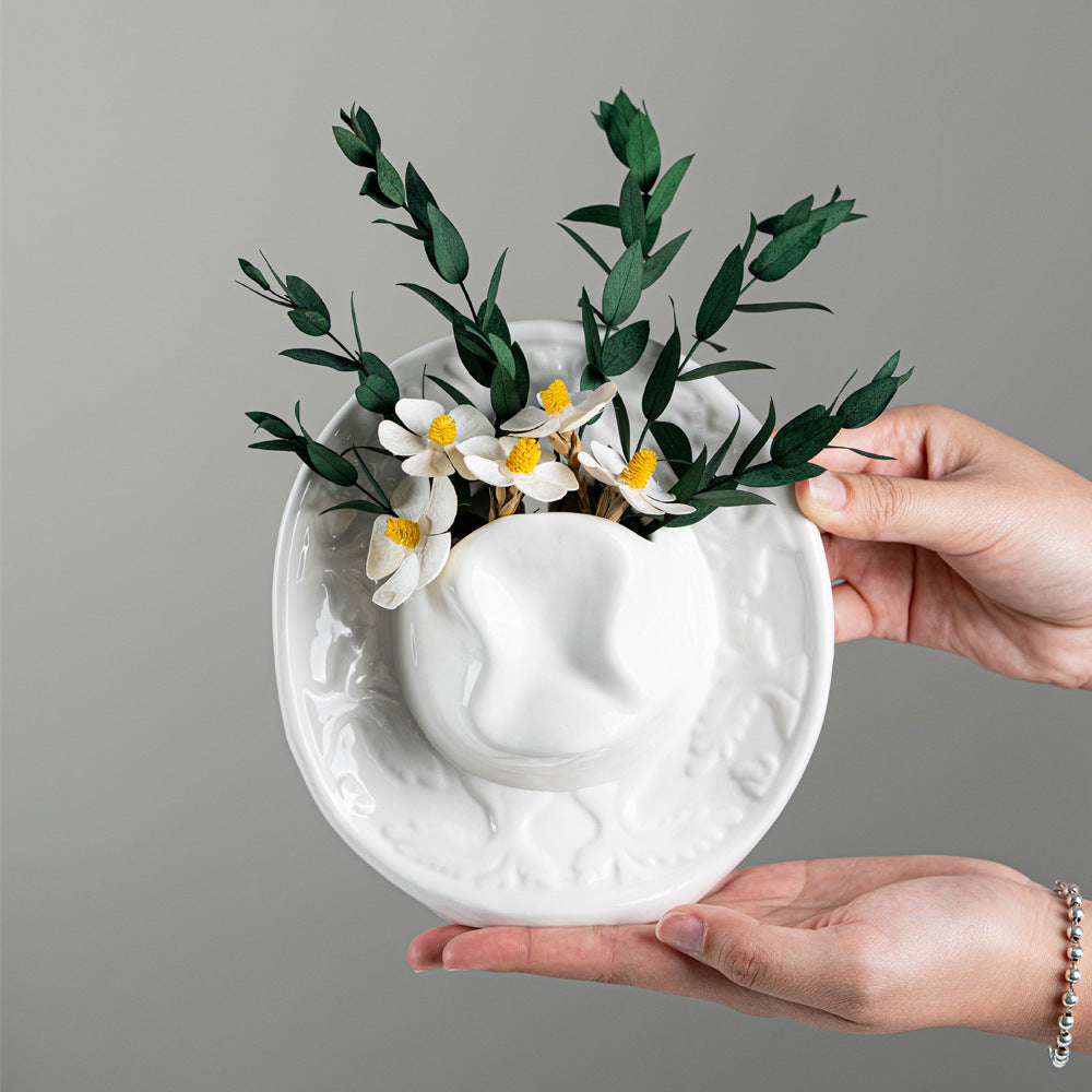 Handmade Porcelain Flower Vase for Rustic Home Decor - Cherished Harbor Gifts