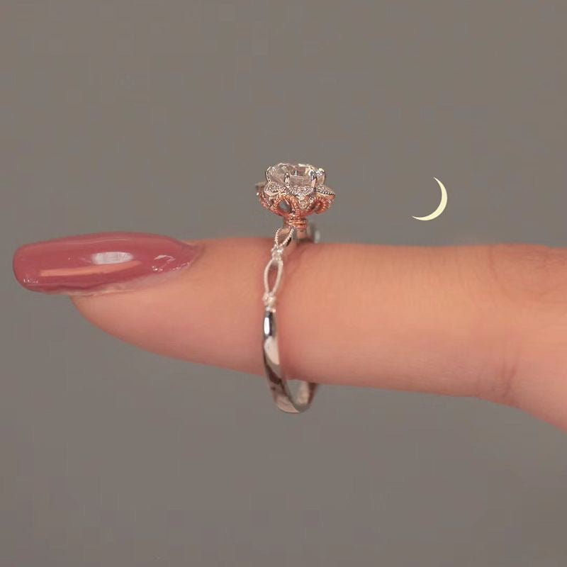 Adjustable Engagement Ring - Cubic Zirconia Promise Ring - Cherished Harbor Gifts