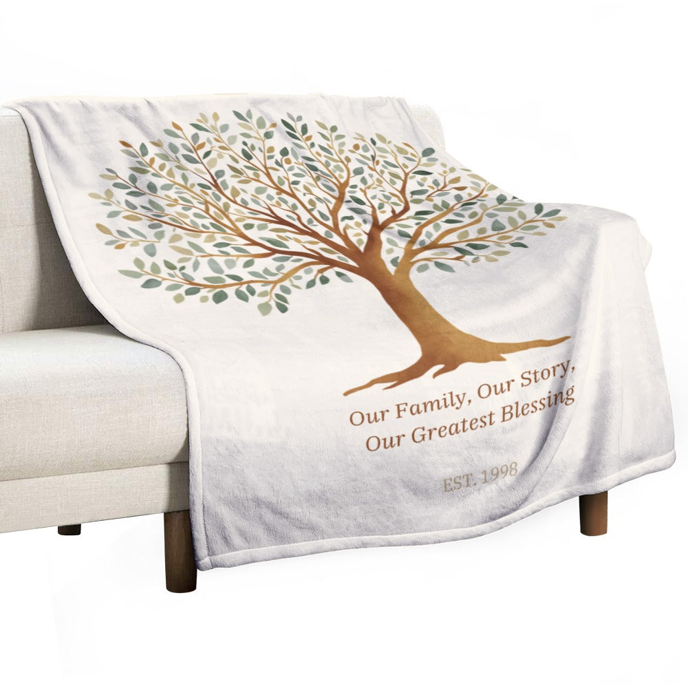 Our Family Story Personalized Family Tree Blanket - Cherished Harbor Gifts