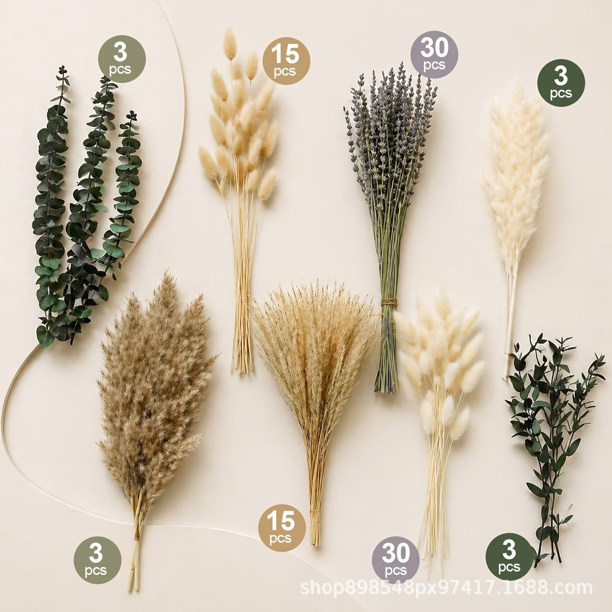 Natural Dried Flower Bouquet for Home and Wedding Decor - Cherished Harbor Gifts