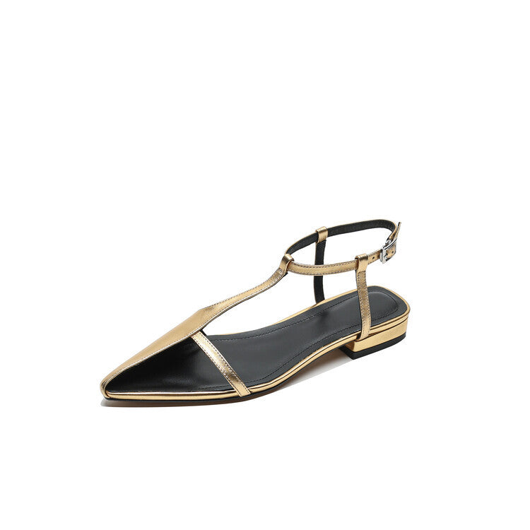 Stylish Leather Pointed Toe Sandals for Summer Wear - Cherished Harbor Gifts