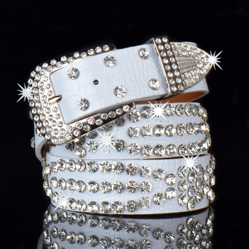 Stylish Rhinestone Leather Belt for Women Fashion Accessory - Cherished Harbor Gifts