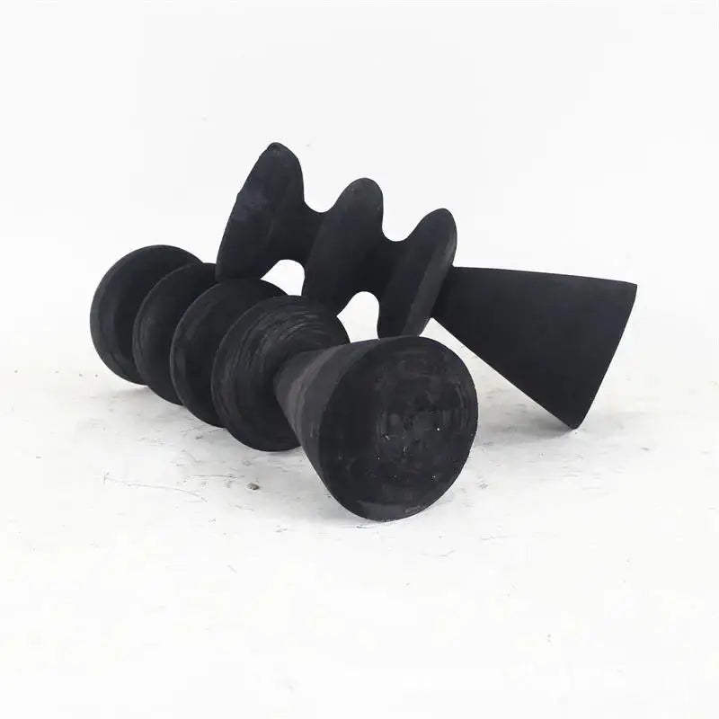 Handcrafted Wooden Candle Holder | Rustic Black Wood Home Decor with Optional Glass Dome by TED
