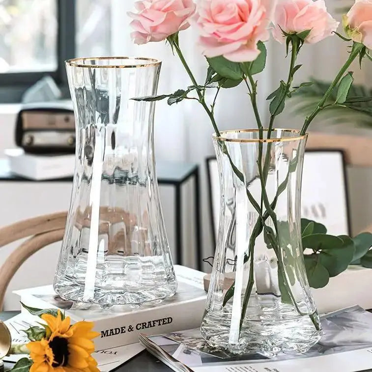 Nordic Glass Vase Triangular Flower Vase Home Decor by TED