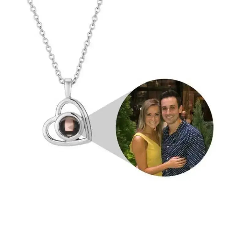 Personalized Memorial Heart Photo Projection Necklace | Custom Remembrance Pendant by TED
