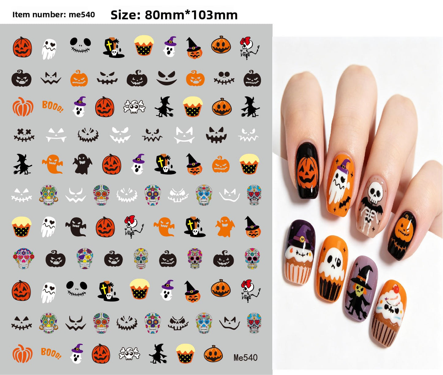 Halloween Nail Art Stickers for Spooky DIY Nail Designs - Cherished Harbor Gifts