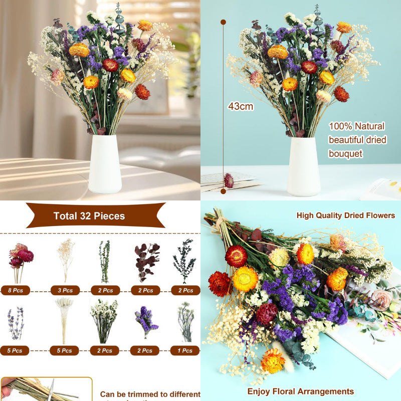 Natural Dried Flower Bouquet for Home and Wedding Decor - Cherished Harbor Gifts