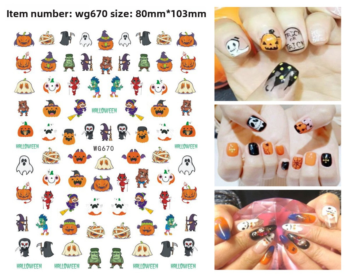 Halloween Nail Art Stickers for Spooky DIY Nail Designs - Cherished Harbor Gifts