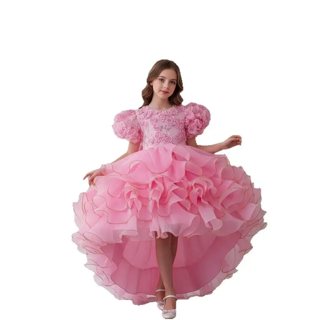 Charming Flower Girl Wedding Dress with 3D Floral Design by TED