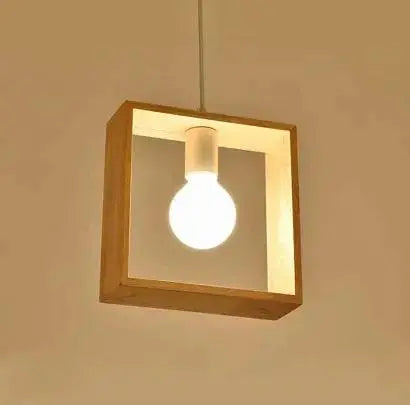 Nordic Geometric Wooden Pendant Lighting by TED