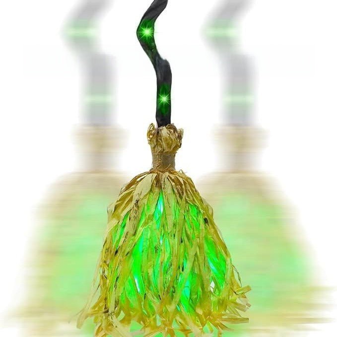 Animated Light Up Dancing Halloween Witch Broom - Cherished Harbor Gifts