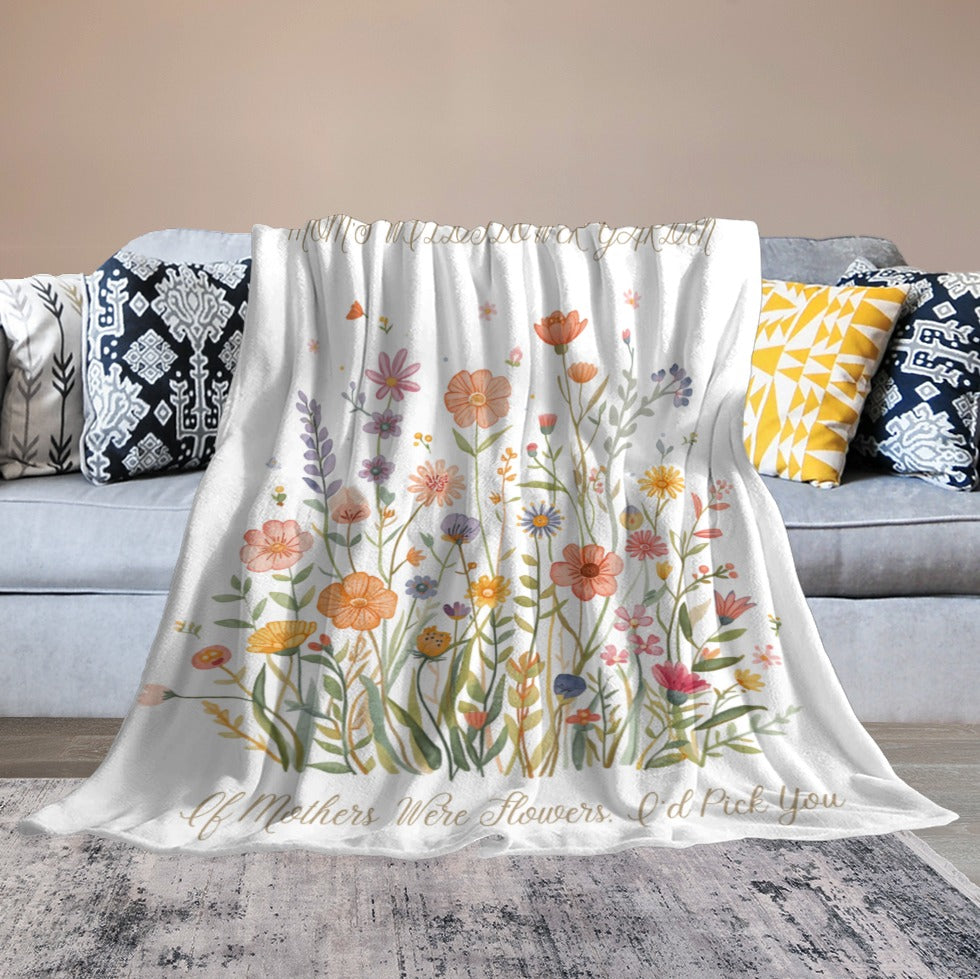 Mother's Day Gift Blanket Wildflower Garden Personalized - Cherished Harbor Gifts