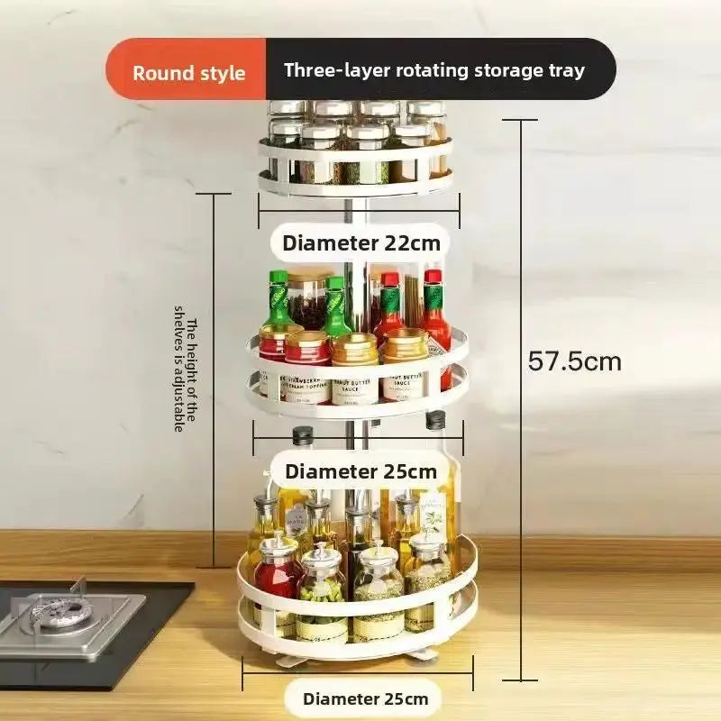 360 Rotating Condiment Rack | 1-3 Tier Kitchen Counter Organizer by TED