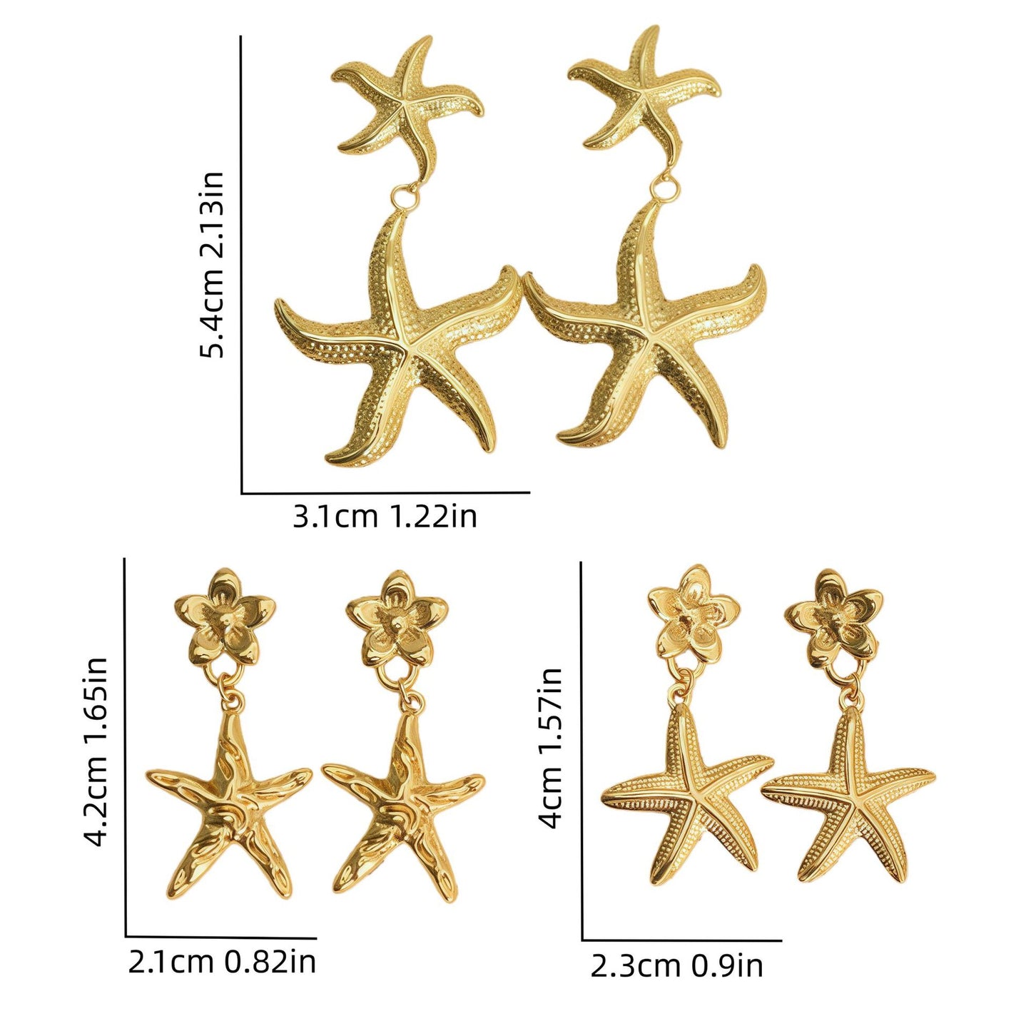 Coastal Starfish Earrings for Summer Vacation Style - Cherished Harbor Gifts