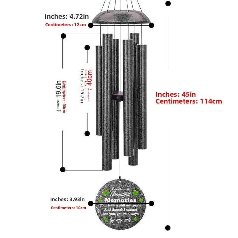 Metal Memorial Wind Chime | 26-50" Outdoor Garden Chimes by TED