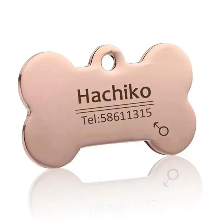 Personalized Stainless Steel Pet ID Tag | Custom Engraved Dog & Cat Name Tag by TED