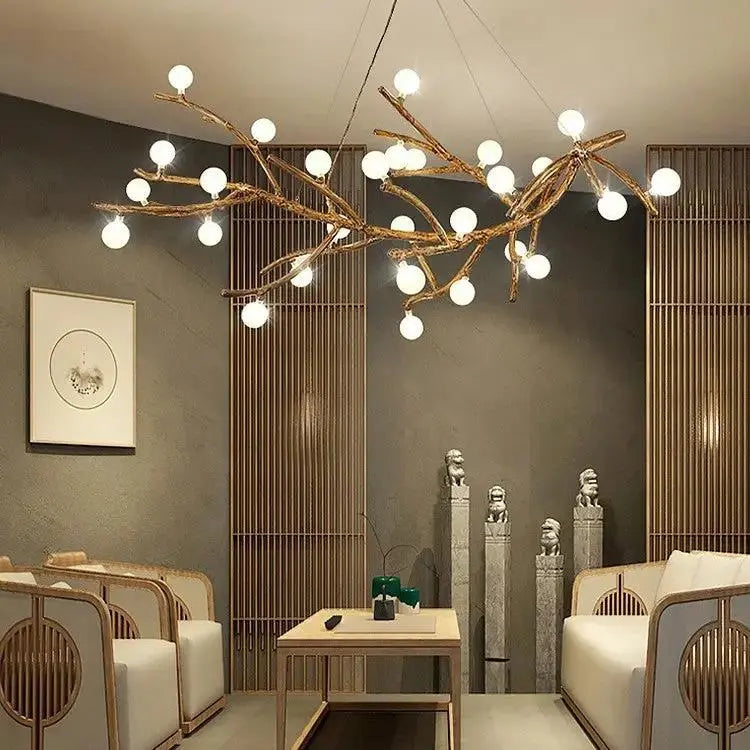 Japanese Zen Tree Branch LED Chandelier | Artistic Resin Pendant Light by TED