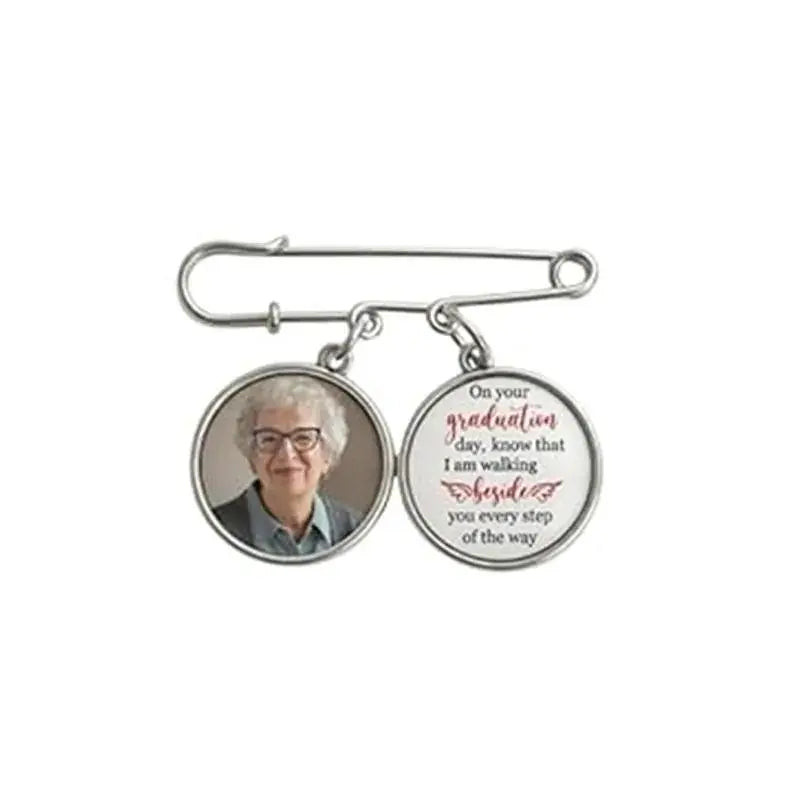 Personalized Memorial Photo Brooch | Custom Remembrance Picture Pendant Pin by TED